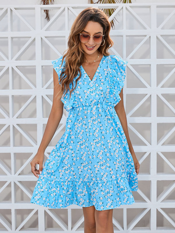 ruffled-ditsy-floral-surplice-mini-dress OhSoStyled - Sophia's Style-1